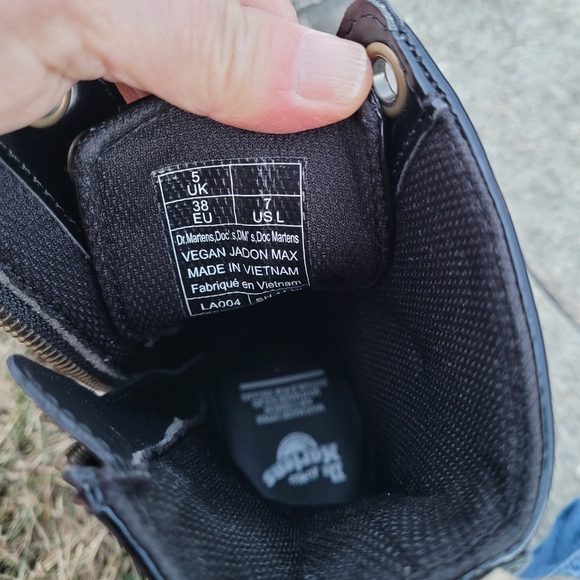 Dr. Martens Black Combat Boots with Yellow Laces - Picture 7 of 15